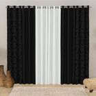 Cortina Para Varão Floratta Jacquard 2 00m X 1 80m Sala Quart