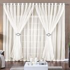 Cortina Paula 2 00m X 1 70m Palha Tecido Voal Leve Clean Para