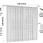Cortina Pé Direito Duplo Firenze 6 00m X 5 00m Ilhós Cromado
