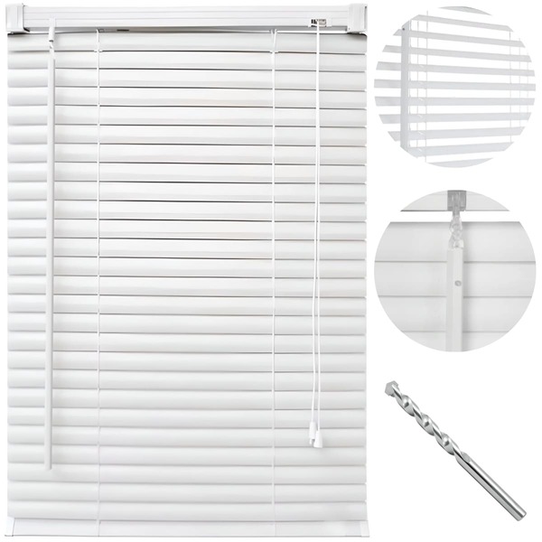 Cortina Persiana Horizontal Branco L=1,60m X A=1,30m Pvc + Br