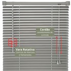 Cortina Persiana Horizontal Cinza L=1,00m X A=1,30m Pvc + Bro