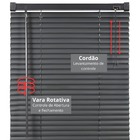Cortina Persiana Horizontal Cinza L=1,00m X A=1,30m Pvc Branc