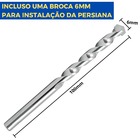 Cortina Persiana Horizontal Cinza L=1,40m X A=1,30m Pvc + Bro