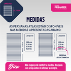 Cortina Persiana Horizontal Plástico Pvc 160x130cm Branca Atl