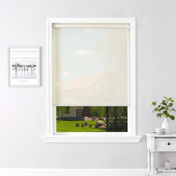 Cortina Persiana Rolo Tela Solar 3% 0,85 Larg X 0,90 Alt Bege