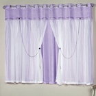 Cortina Princesinha Seda Com Voal 2,00m X 1,70m. Lilás