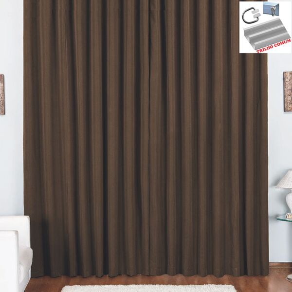 Cortina Pryme 2 Metros Sala Quarto Em Oxford Para Trilho Comu