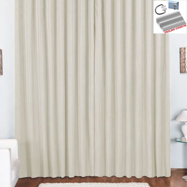 Cortina Pryme 4 Metros Sala Quarto Em Oxford Para Trilho Comu