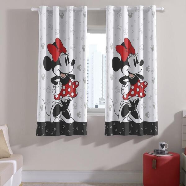 Cortina Quarto Infantil Corta Luz Minnie 2,60m X 1,70