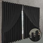 Cortina Quarto Para Sala E Blecaute Jade 6,30 X 2,90 Preto