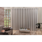 Cortina Quarto/sala Blackout Bege Em Tecido Com Ilhos Quadrad