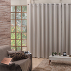 Cortina Quarto/sala Blackout Bege Em Tecido Com Ilhos Quadrad