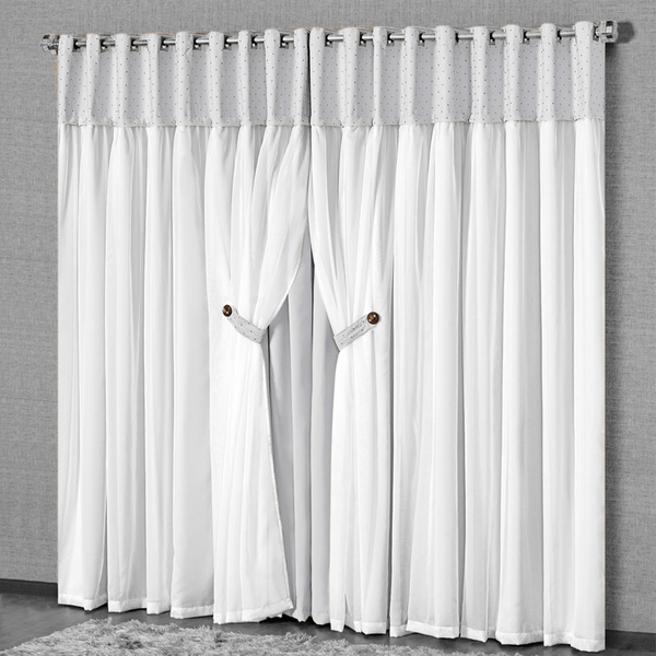 Cortina Quíton Casa Dona 2,00 X 1,70m Gelo