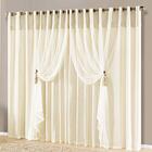 Cortina Renata Luxo Para Varão Seda E Voal 3,00 X 2,00m Janel