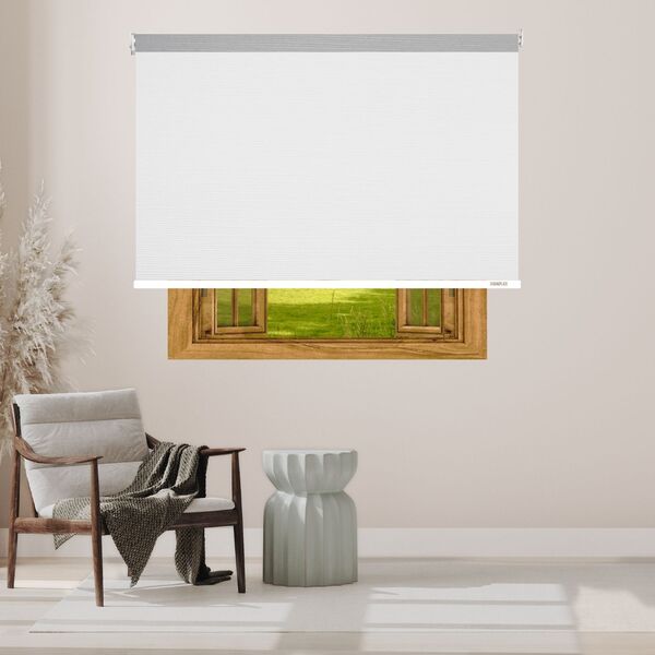 Cortina Rolo Blackout Nápoles - Branco - 1 30 Larg. X 2 30 Al