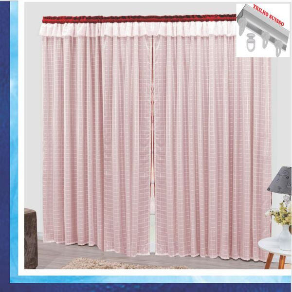 Cortina Romantic Semiblackout E Voal 2 00 X 1 70 Para Trilho