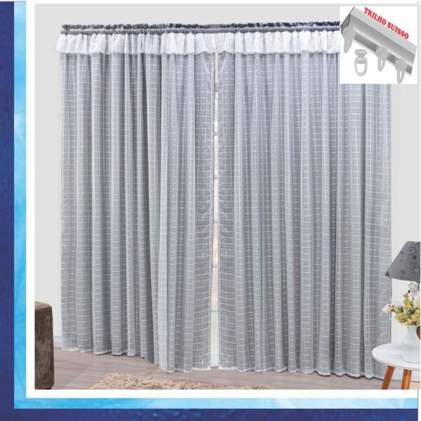 Cortina Romantic Semiblackout E Voal 2 00 X 1 70 Para Trilho