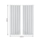 Cortina Rubi Ilhós Poliéster Branco 5,4x2,6m 2 Folhas Bella Janela