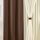 Cortina Rústica 2 00m X 1 70m Tabaco Tecido Rústico Com Malha