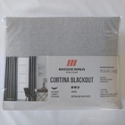 Cortina Rústica Blackout Varão 2mt Moderna Cinza