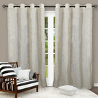 Cortina Rustica Flame Linho Ilhos Crom 2,30x3,00la Cinza