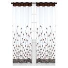 Cortina Sala Estampada Sultan Folhas Chocolate  220x240