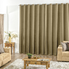 Cortina Sala Quarto 3x2,70m Nobreza Lisa Em Poliéster Caqui