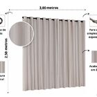 Cortina Sala Quarto Castele Linhão Cru 3 00m X 2 50m - Bege