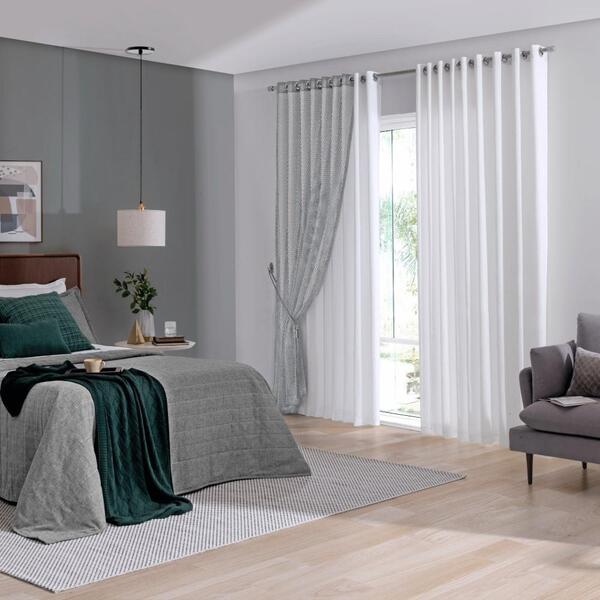 Cortina Sala Quarto Escritório Xale Decoração 2,10x 2,50m