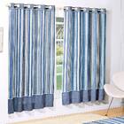 Cortina Sala Quarto Listrada Azul Para Menino Varão 2x1,70m