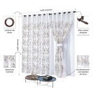 Cortina Sala Quarto Loren 3 00m X 2 50m Voil Bordado C/ Forro