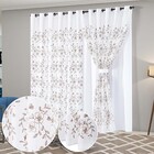 Cortina Sala Quarto Loren 3 00m X 2 50m Voil Bordado C/ Forro