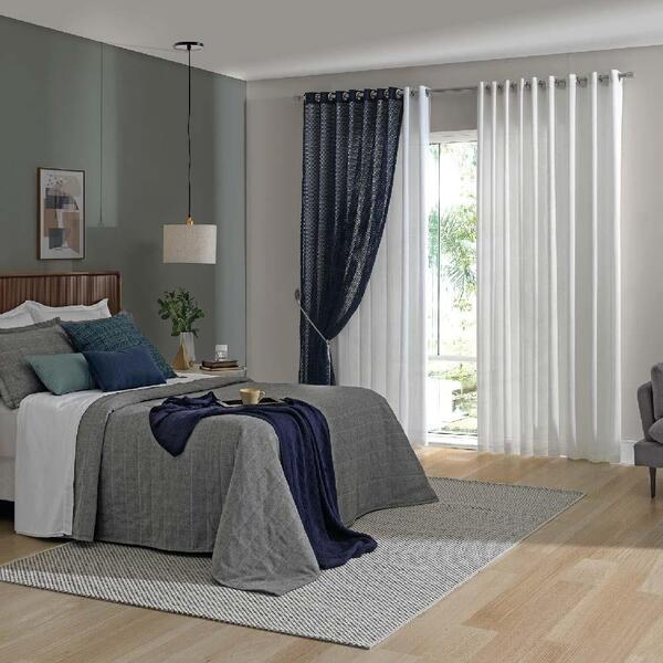 Cortina Sala Quarto Xale Escritório Decorativo 2,10x 2,30m