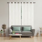 Cortina San Francisco Ilhós Poliéster e Linho Natural 2,60x2,30m 2 Folhas Vestis