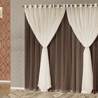 Cortina Sara Voil Varão Simples 2,00m X 1,70m. Tabaco