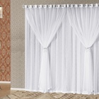 Cortina Sara Voil Varão Simples 3,00m X 2.50m. Branca