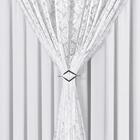 Cortina Serena Para Trilho Comum Tecido Renda Floral E Malha