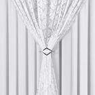 Cortina Serena Para Trilho Comum Tecido Renda Floral E Malha