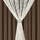 Cortina Serena Para Trilho Suisso Max Tecido Renda Floral E M