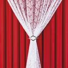 Cortina Serena Para Trilho Suisso Max Tecido Renda Floral E M