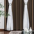 Cortina Tabaco Com Voil Branco Para Sala Ou Quarto 3m X 2,80m