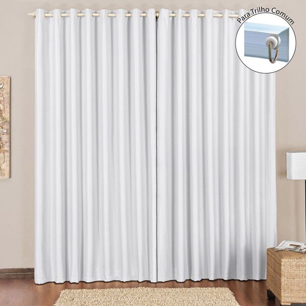 Cortina Tecido Blackout 2 00m X 1 70m Gelo Para Trilho Comum