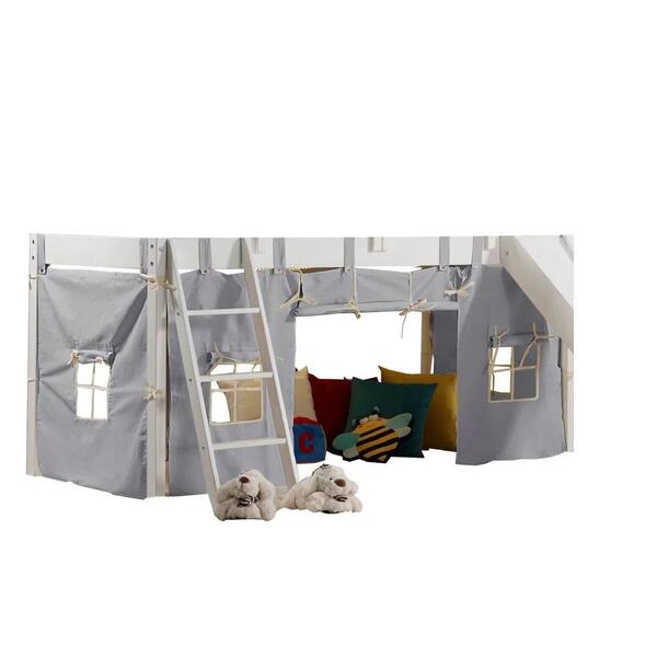 Cortina Tenda Alça Cinza Para Cama Prime Com Escorregador