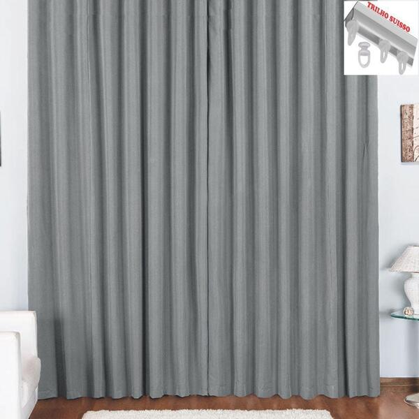 Cortina Tóquio Para Trilho Suisso Max Tecido Oxford 3,00m X 2