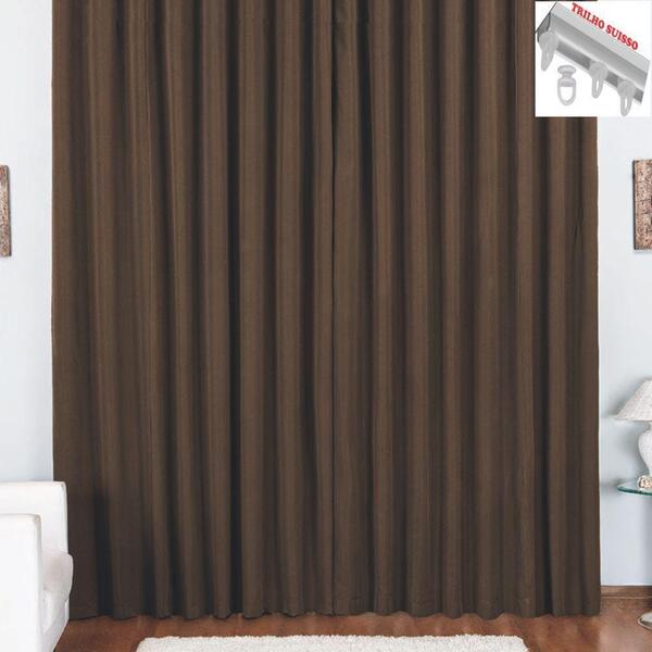 Cortina Tóquio Para Trilho Suisso Max Tecido Oxford 4,00m X 2