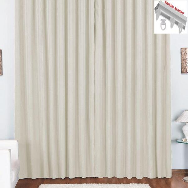 Cortina Tóquio Para Trilho Suisso Max Tecido Oxford 4,00m X 2