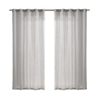 Cortina Tunis Blocks Ilhós Poliéster e Linho Bege 4x2,6m 2 Folhas Bella Janela