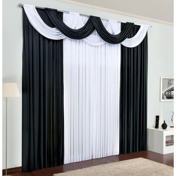 Cortina Varão Cordoba 4 Metros X 2 80 Metros Altura Tecido Ma