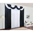 Cortina Varão Duplo Preta Lisa Clássica 2m X 1,80m De Altura