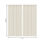 Cortina Veneza Bege 4,00x2,60m 2 Folhas Beca Decor